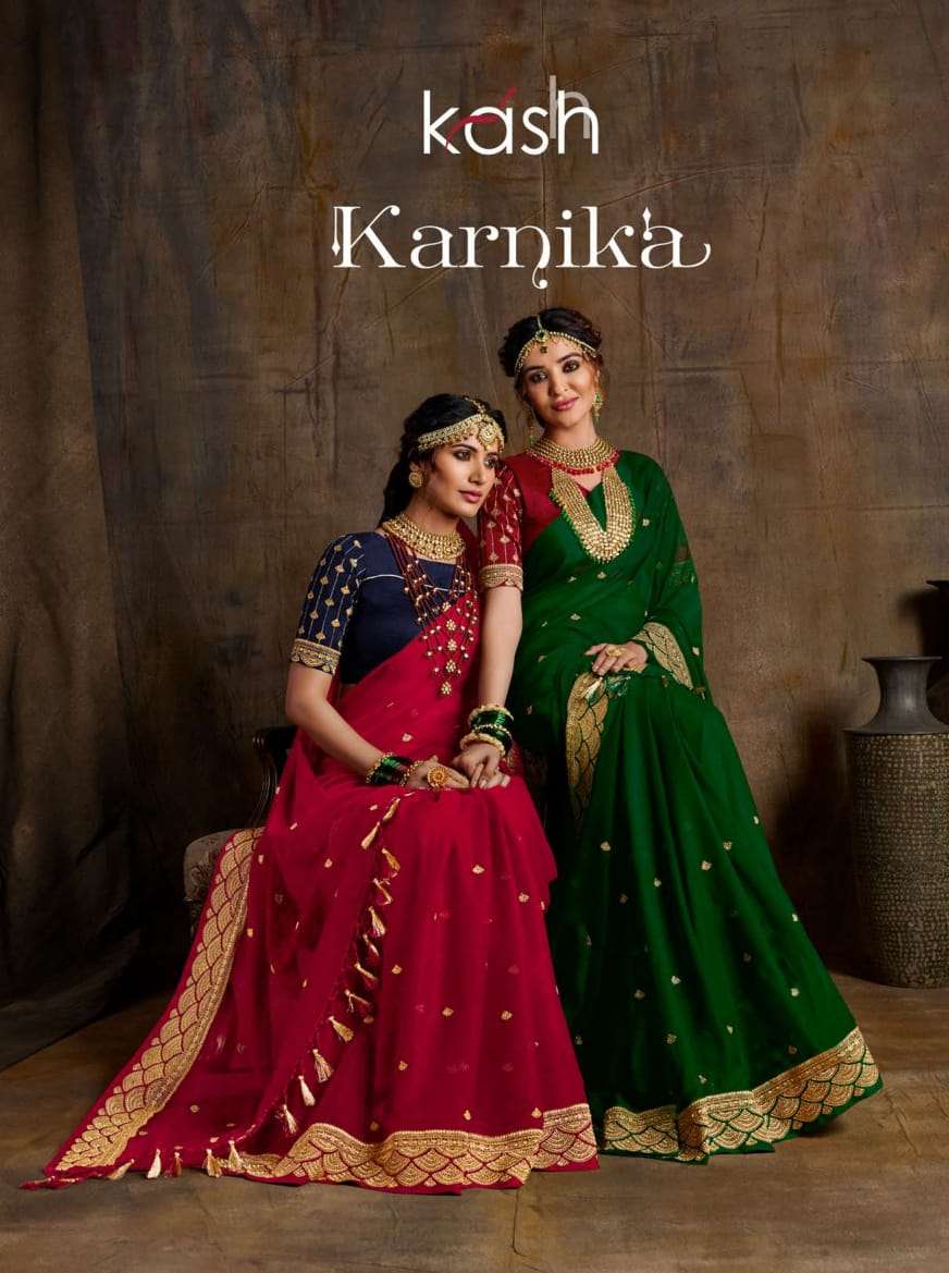 Kash presents Karnika exclusive designer festival wear sarees catalog collection 