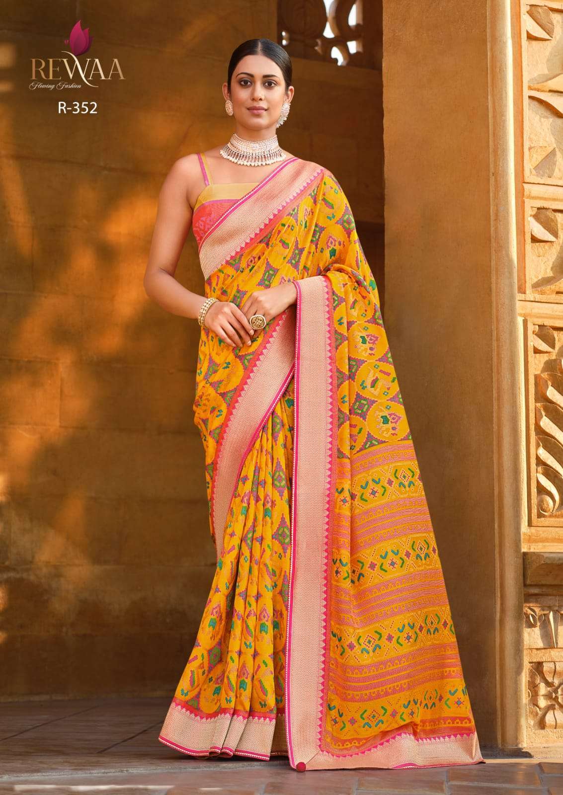Rewaa presents Samantha 351-352 hit design color patola brasso sarees catalog collection 