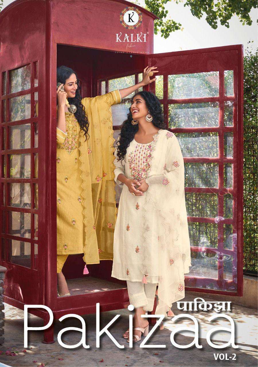 Kalki fashion presents Pakizaa vol-2 fancy Cotton kurtis with pant and dupatta collection 