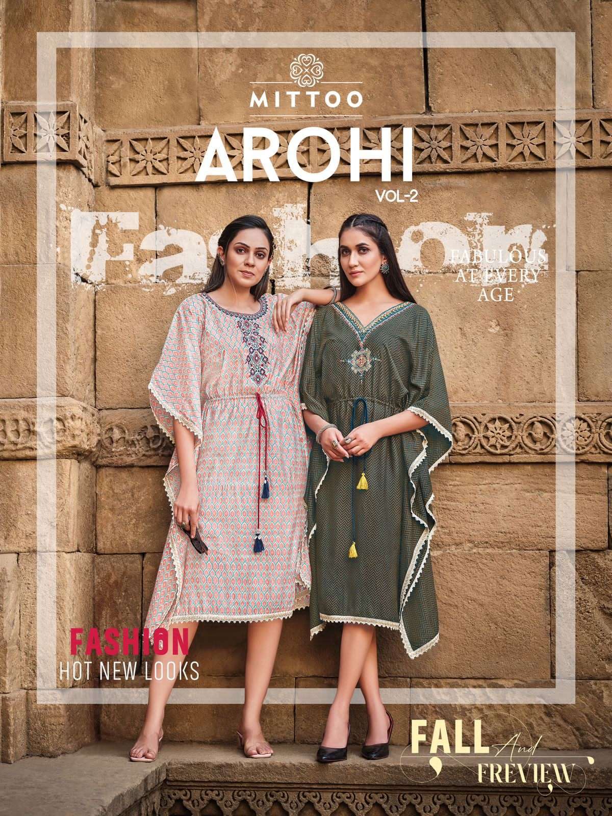 Mittoo presents Arohi vol 2 rayon designer kurtis kaftan catalog wholesaler