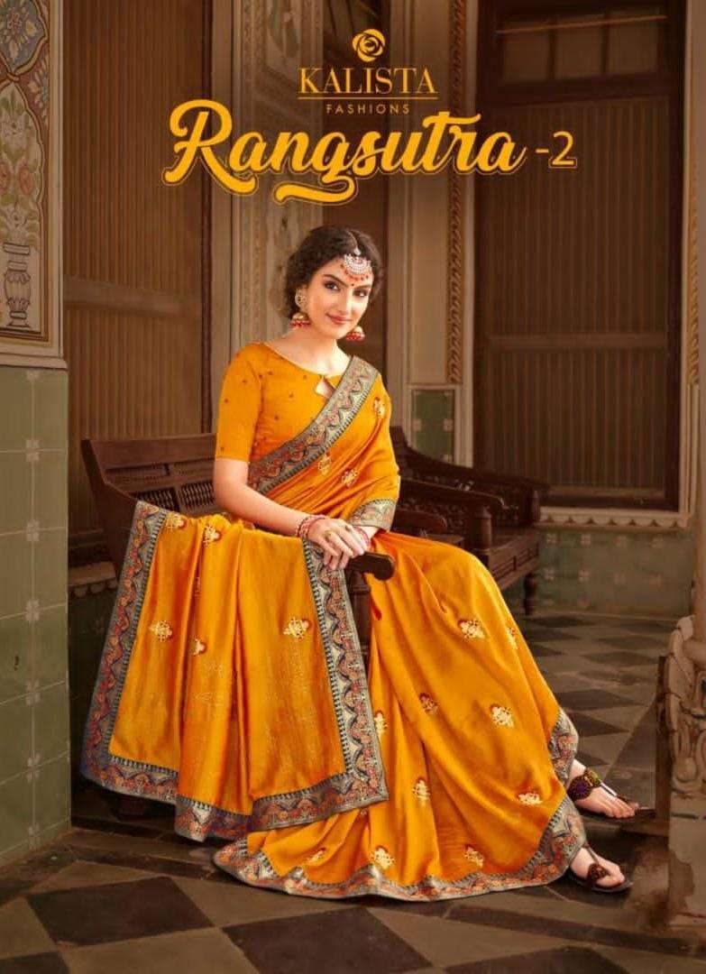 Kalista presents Rangsutra vol-2 vichitra silk heavy border concept sarees catalog 