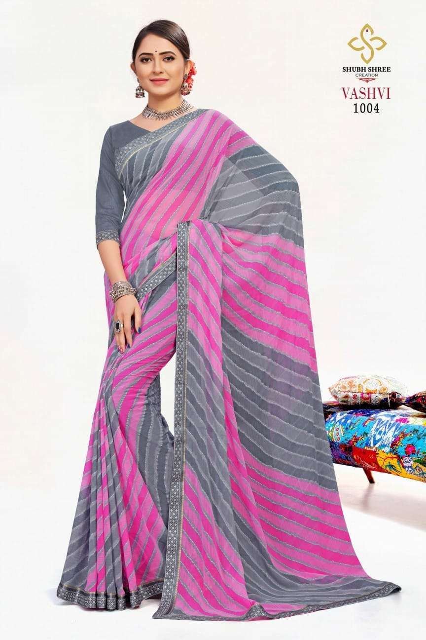 Shubh shree presents Vashavi georgette printed sarees catalog wholesaler 