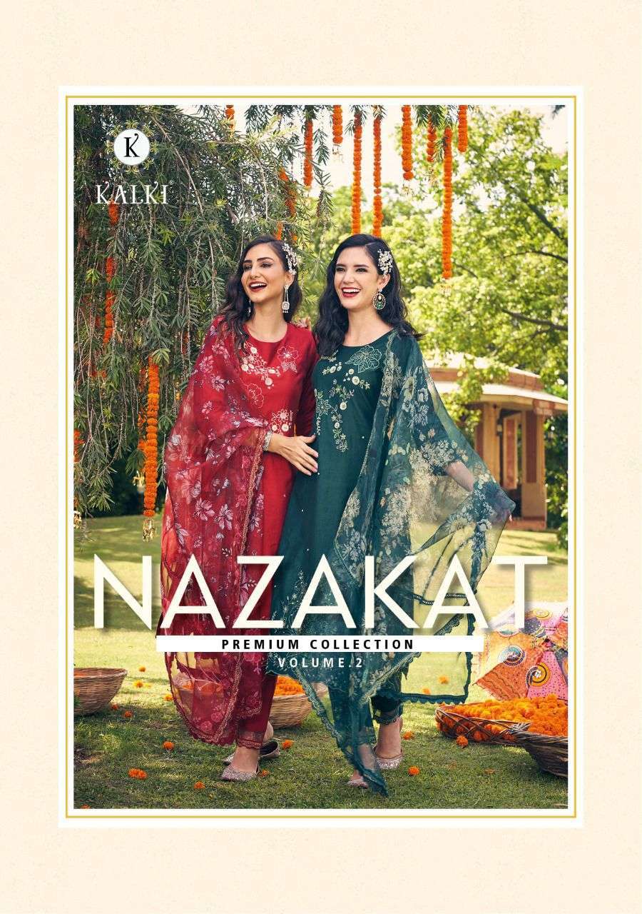 Kalki fashion presents Nazakat Vol-2 kurtis with pant and dupatta collection 