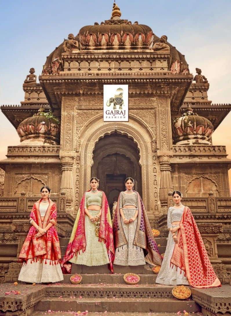 Gajraj presents 8001 to 8006 series bridal party wear Lahenga choli collection 