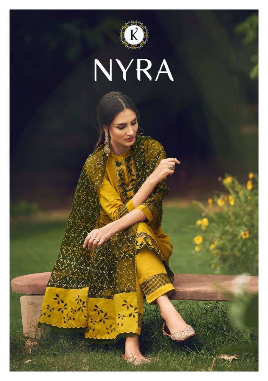 Kalki fashion presents Nyra designer kurtis with pant and dupatta collection 