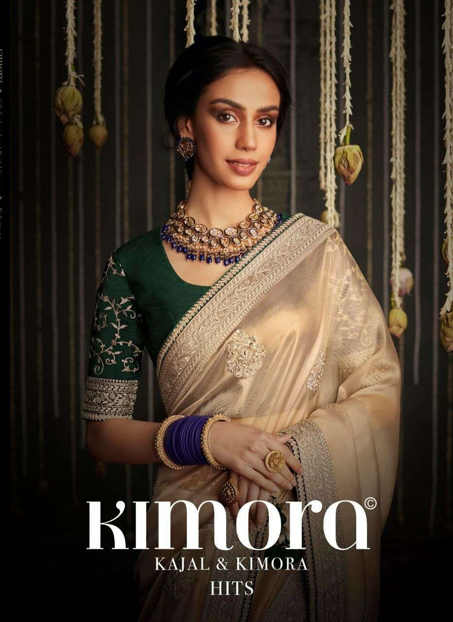 Kimora presents kajal hits 5224 colors silk designer sarees catalog wholesaler 