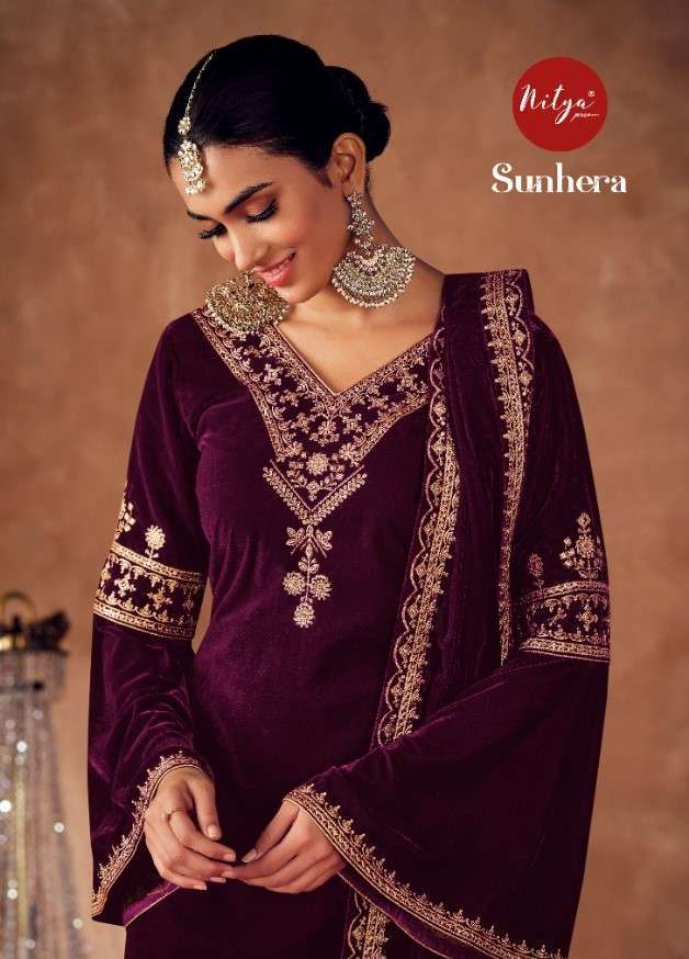 Lt nitya presents Sunhera velvet winter salwar suit wholesaler 