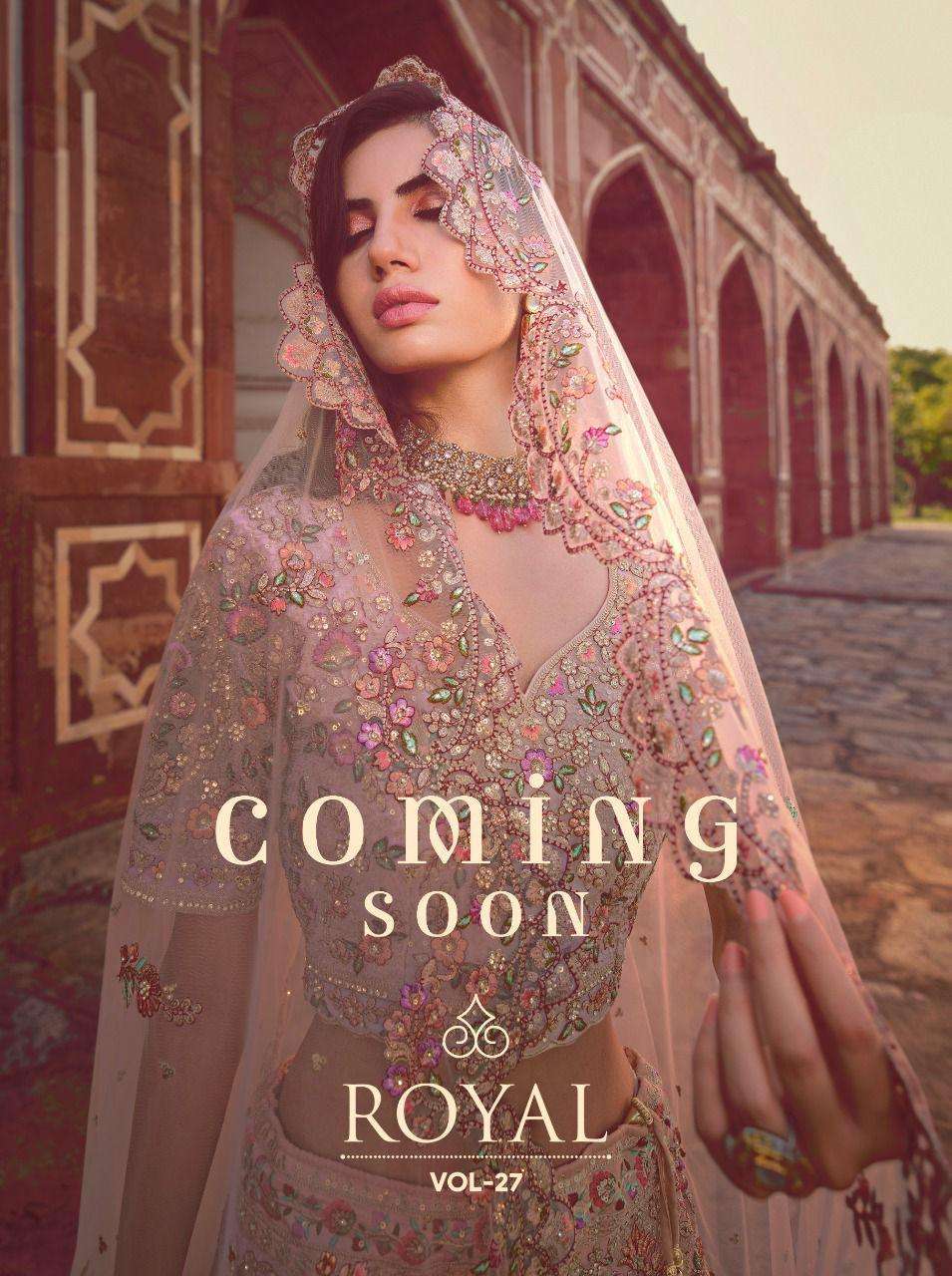 Royal presents vol-27 1008 to 1014 series exclusive designer bridal wedding wear velvet Lahenga choli collection 