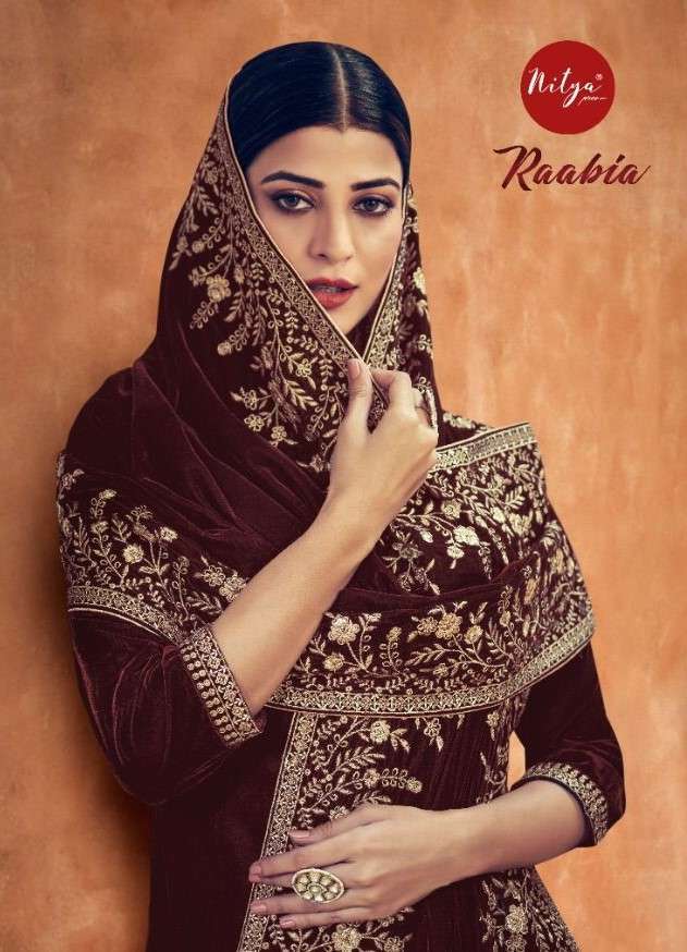 LT Fabrics Nitya Raabia Designer Velvet Salwar Suit Latest Catalog Wholesaler 