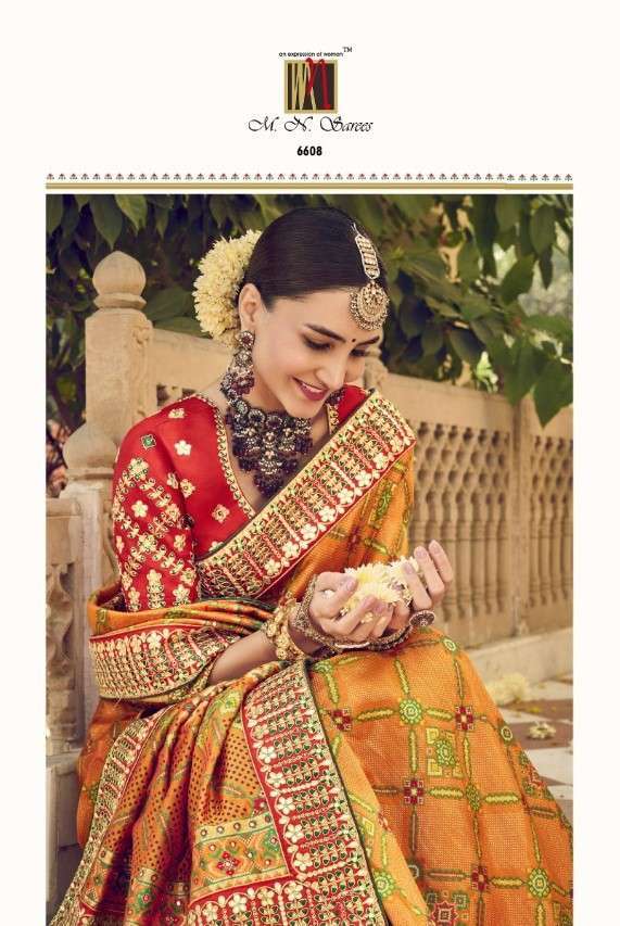 M.N. sarees presents Raj Gharana vol-3 bridal exclusive designer patola silk sarees catalog collection 
