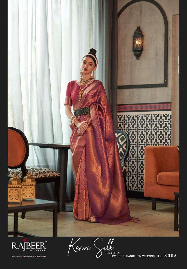 Rajbeer presents Kanvi silk royals designer sarees catalog wholesaler 