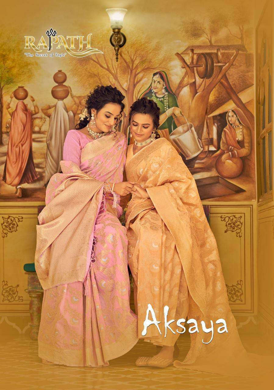 Rajpath presents Aksaya linen Weaving sarees catalog wholesaler 