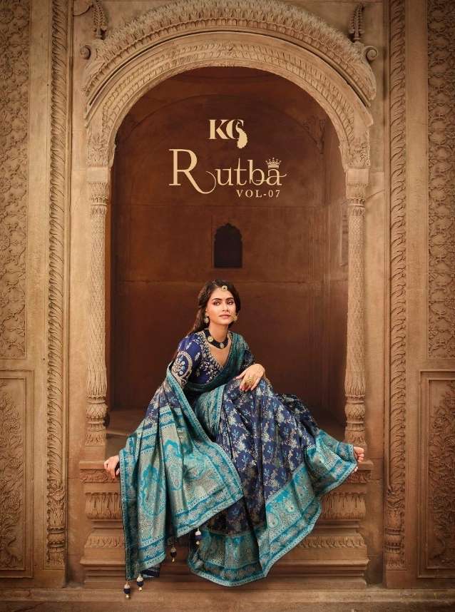 Royal presents Rutba vol-7 silk exclusive designer party wear sarees catalog collection 