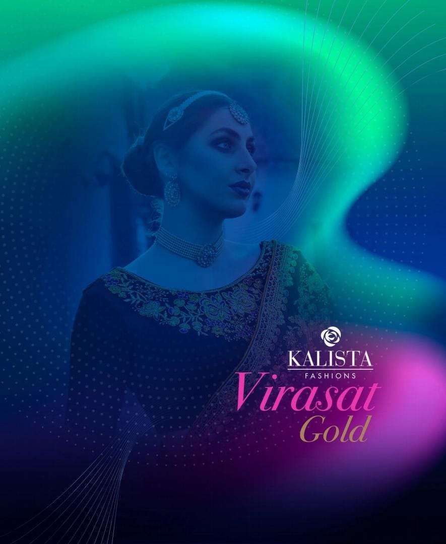 Kalista presents Virasat gold vol-4 designer heavy work sarees catalog wholesaler 