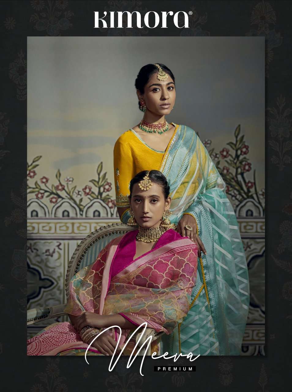 Kimora presents Meera premium 16041 to 16051 series exclusive designer brasso sarees catalog collection 