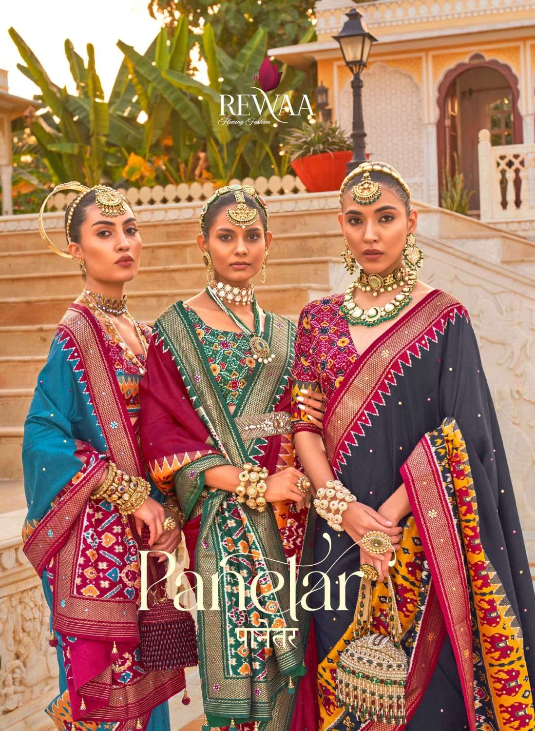 REWAA PRESENTS PANETAR R-646 TO R-654 INDIAN TRADITIONAL WEAR SMOOTH SILK SAREES CATALOG WHOLESALER AND EXPORTERS IN SURAT