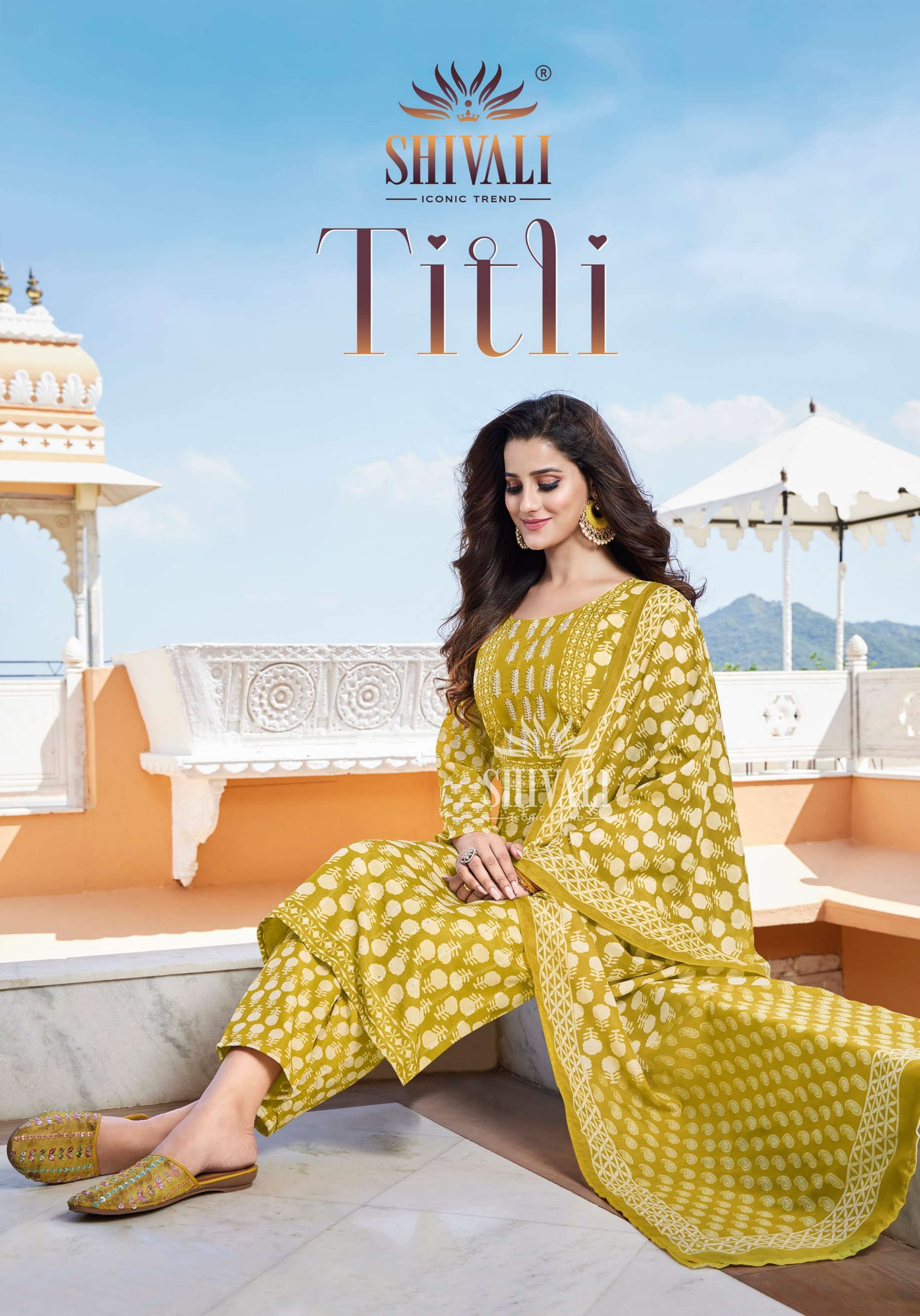 Shivali presents Titli fancy exclusive designer kurtis with pant and dupatta collection 