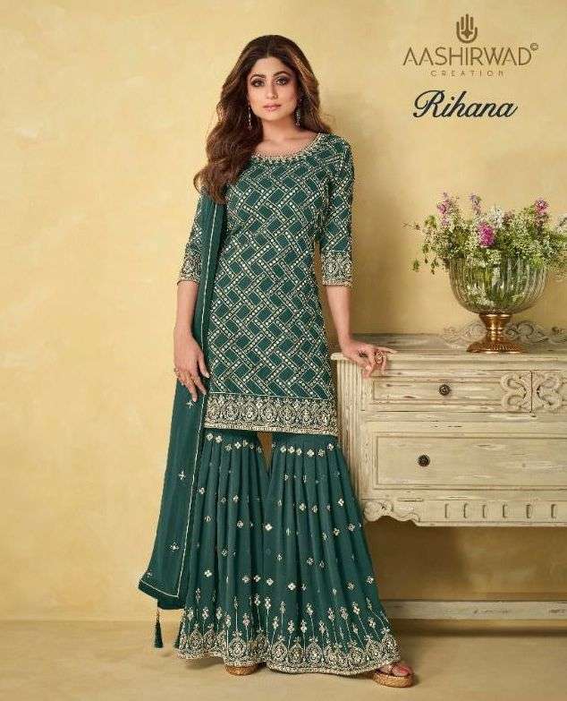 ASHIRWAD PRESENTS RIHANNA DESIGNER SHARARA STYLE READYMADE SPECIAL EID COLLECTION IN WHOLESALER AND EXPORTERS