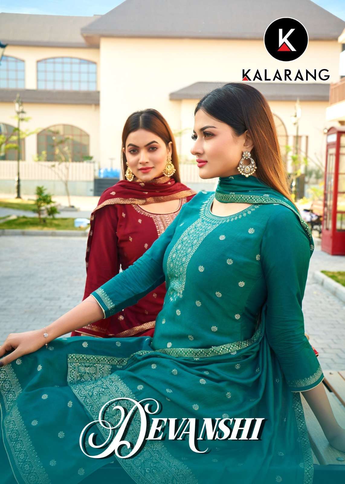Kalarang presents Devanshi muslin dola Jacquard straight salwar suit wholesaler 
