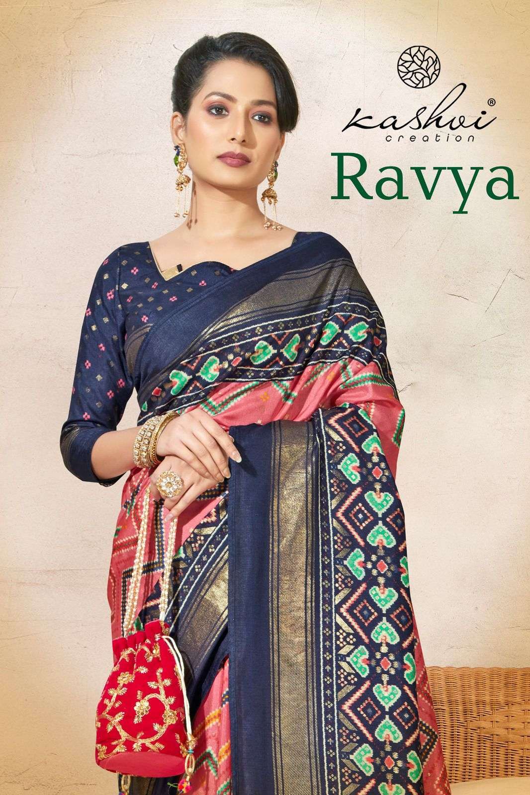 Kashvi creation presents Ravya silk patola style sarees catalog wholesaler and exporters 
