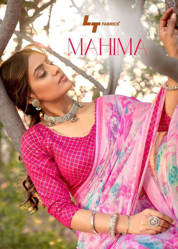 Lt sarees presents Mahima chiffon printed sarees catalog wholesaler 
