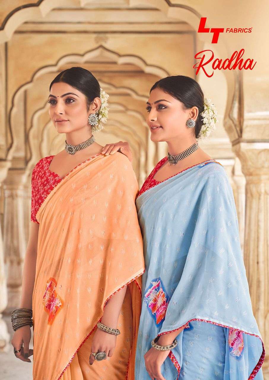 Lt sarees presents Radha weightless printed sarees catalog wholesaler 