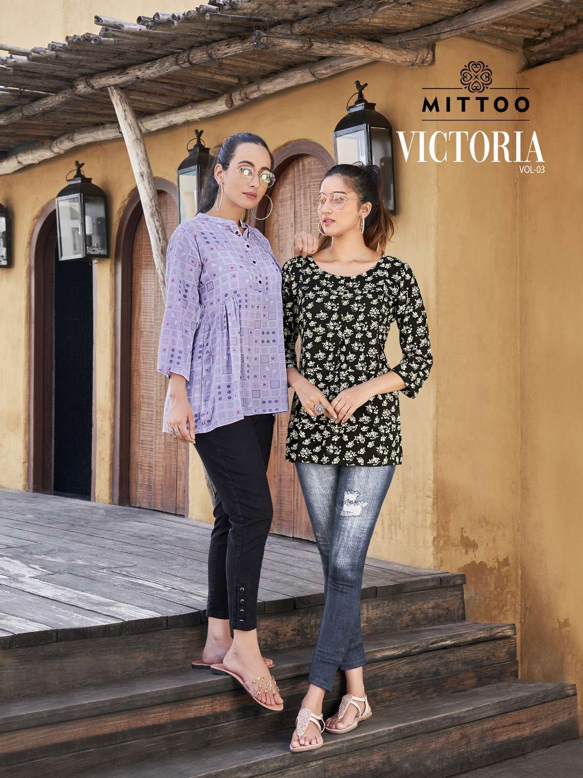 Mittoo Victoria vol-3 Rayon designer short kurtis catalog wholesaler 