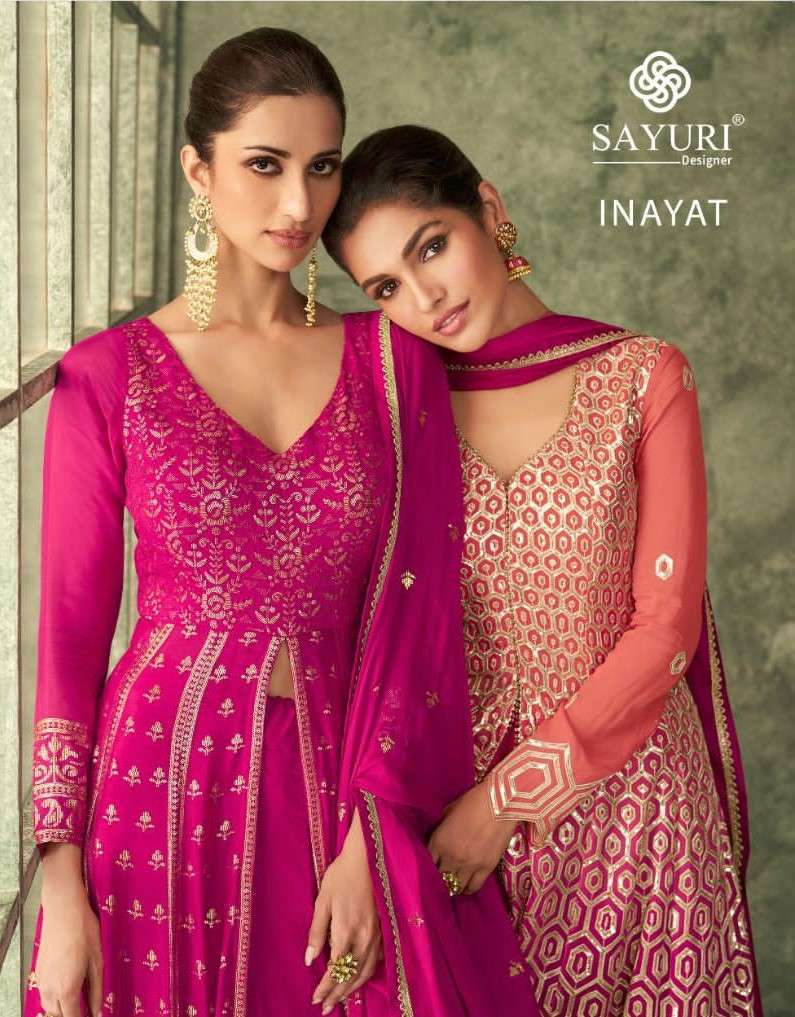 SAYURI DESIGNER PRESENTS INAYAT FULL STITCHED PARTY WEAR DRESSES CATALOG WHOLESALER AND EXPORTER IN SURAT 