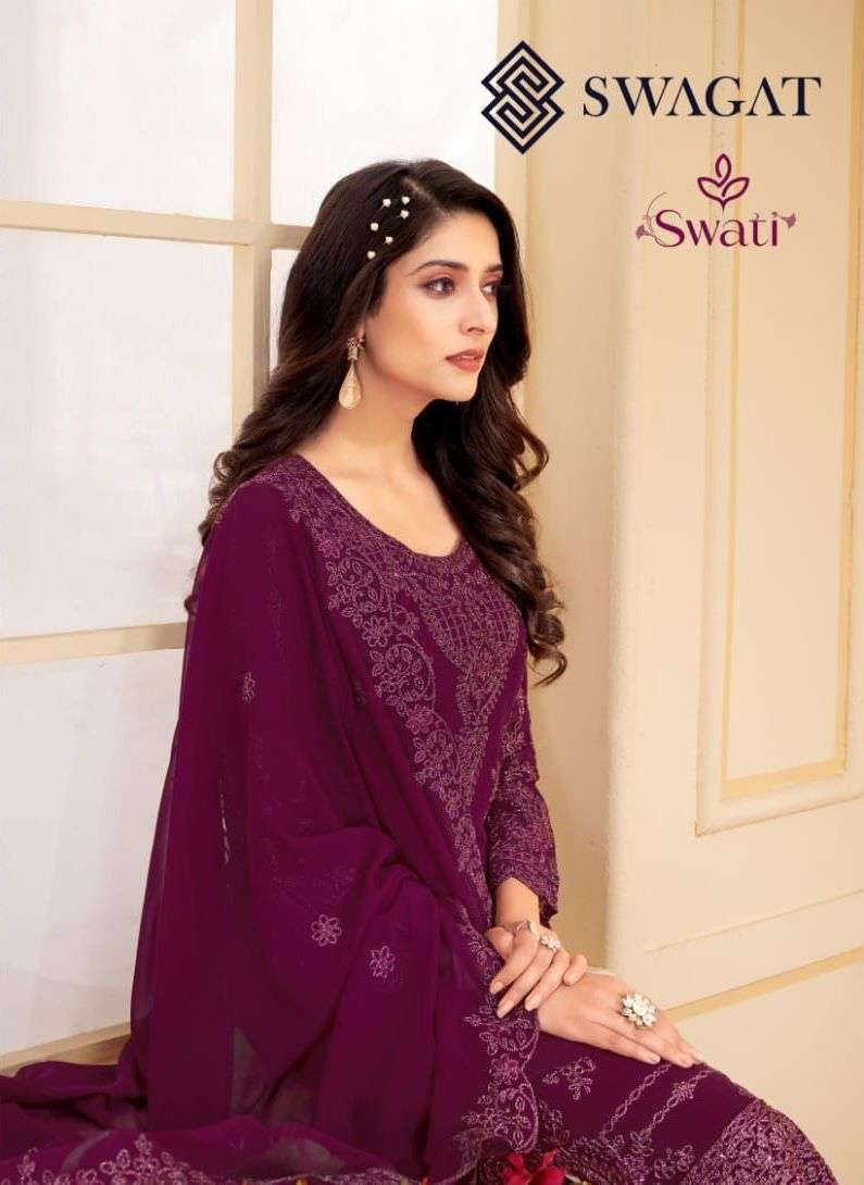 Swagat presents swati 3601 to 3607 series exclusive designer salwar suit wholesaler 