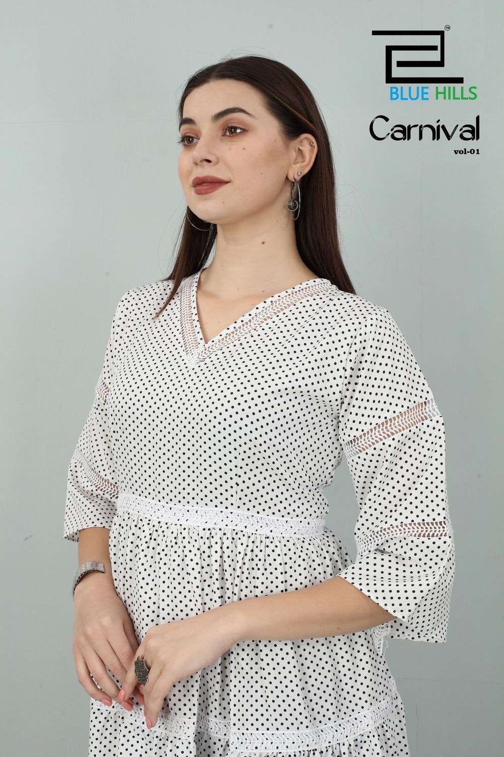 Blue hills presents Carnival vol-1 polyester short kurtis catalog wholesaler 