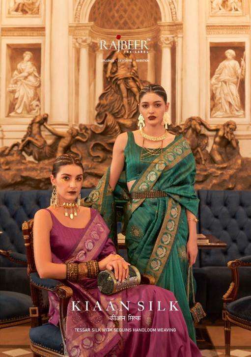 Rajbeer presents Kiaan silk traditional wear sarees catalog collection 