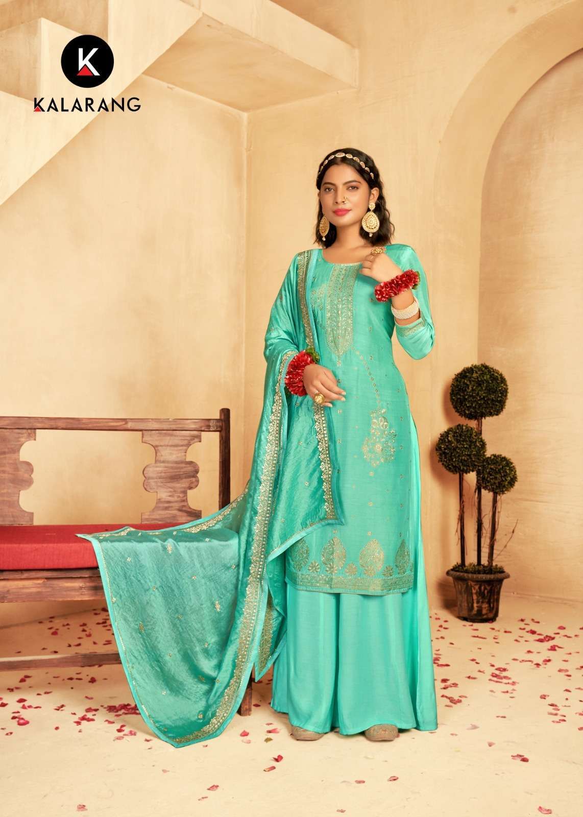 Kalarang presents Yashvi vol-2 muslin dola Jacquard salwar suit wholesaler 