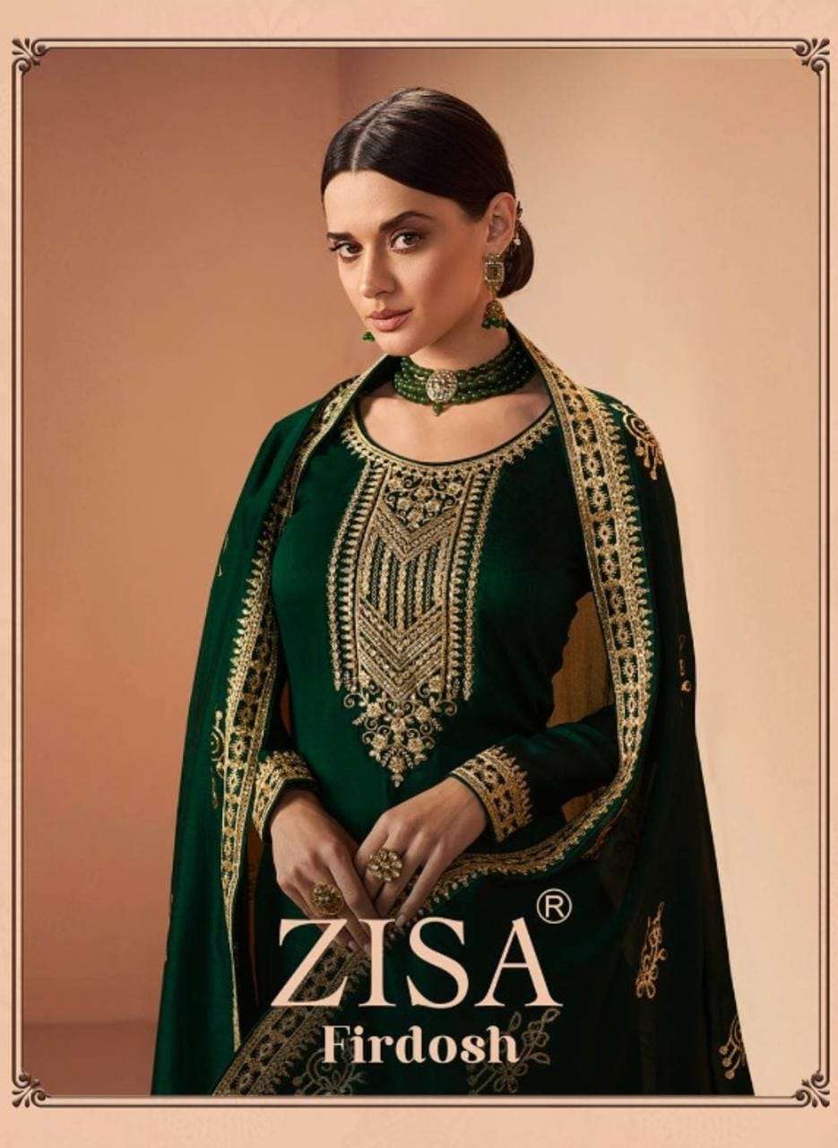Meera Trends Presents Zisa Firdosh Partywear Straight Suit Catalog Wholesaler And Exporter In Surat 