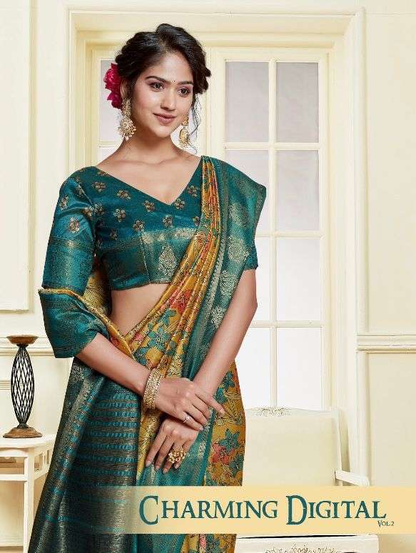 Mintorsi presents Charming digital vol-2 banarasi print sarees catalog wholesaler 