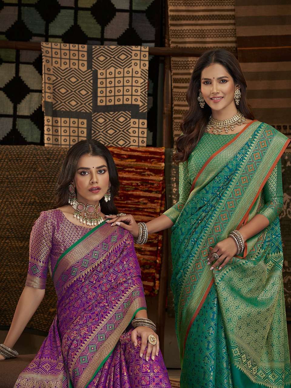 Rajpath presents Aansh silk patola style sarees catalog wholesaler 
