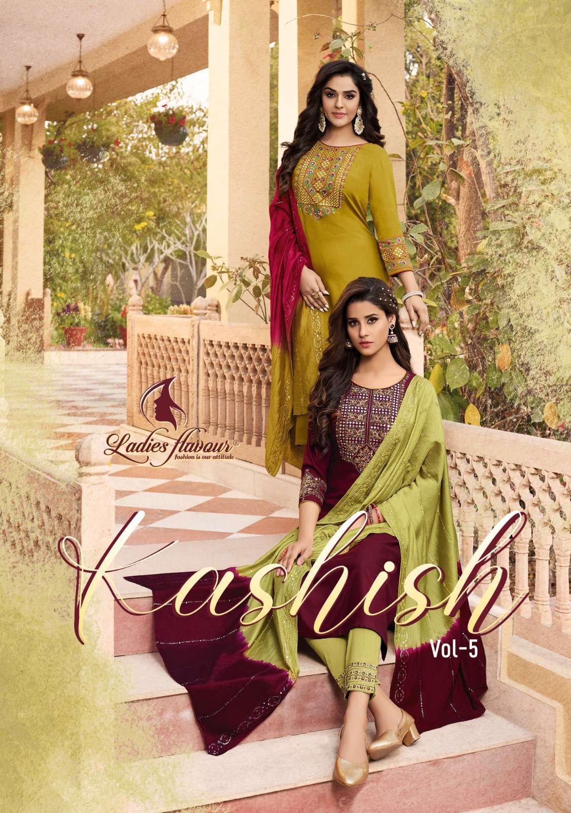 LADIES FLAVOUR PRESENTS KASHISH VOL-5 AMAZING FESTIVE WEAR READYMADE SALWAR SUITS CATALOG WHOLESALER AND EXPORTER IN SURAT 