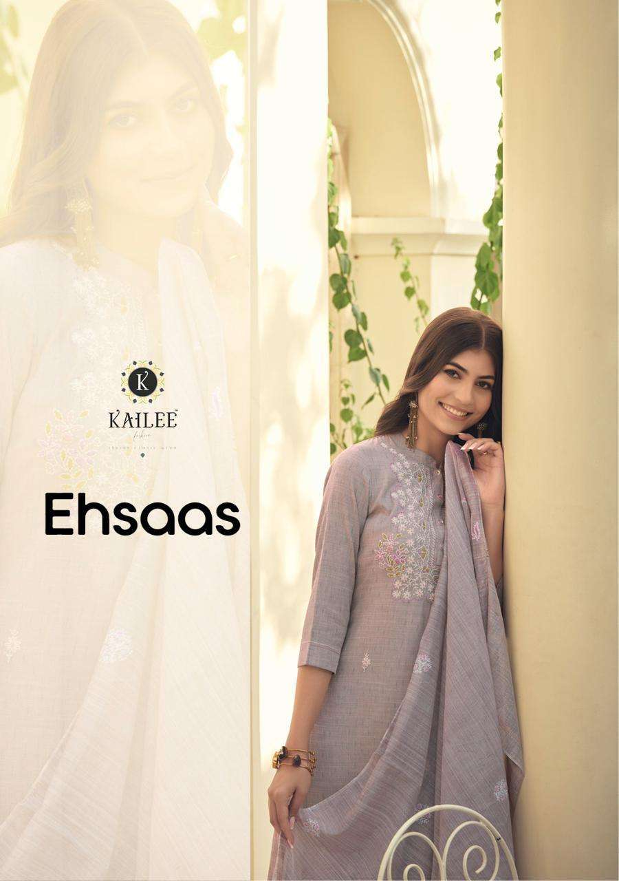 KAILEE FASHION PRESENT EHSAAS BEAUTIFUL DESIGNER KURTI WITH PANT AND DUPATTA CATALOGUE WHOLESALER AND EXPORTER IN SURAT