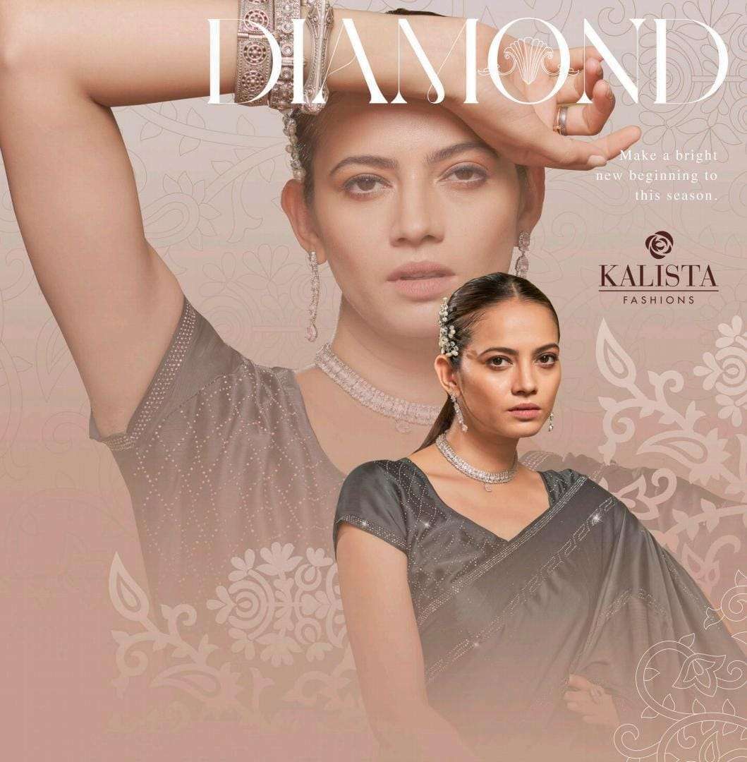 KALISTA FASHION PRESENT DIAMOND FANCY FESTIVE WEAR SAREES CATALOG WHOLESALER AND EXPORTER IN SURAT 