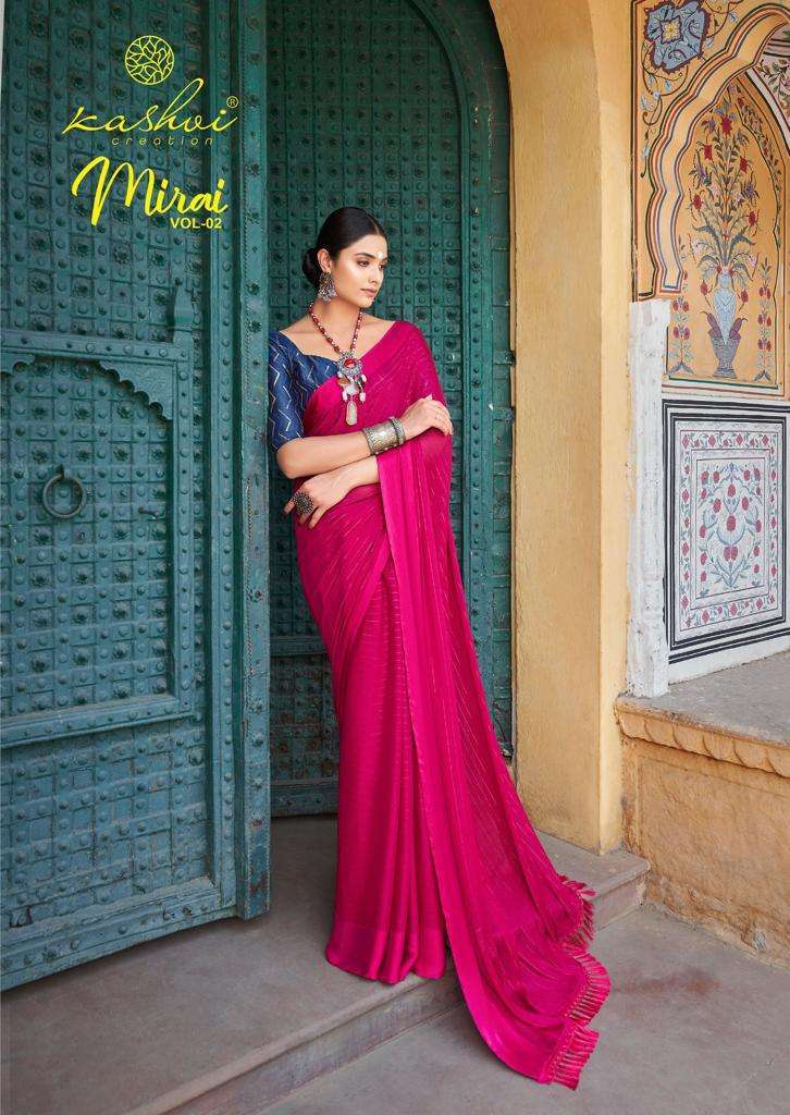Kashvi Presents Mirai Vol 2 Ethnic Wear Fancy Satin Saree Festive catalog Wholesaler And Exporter 