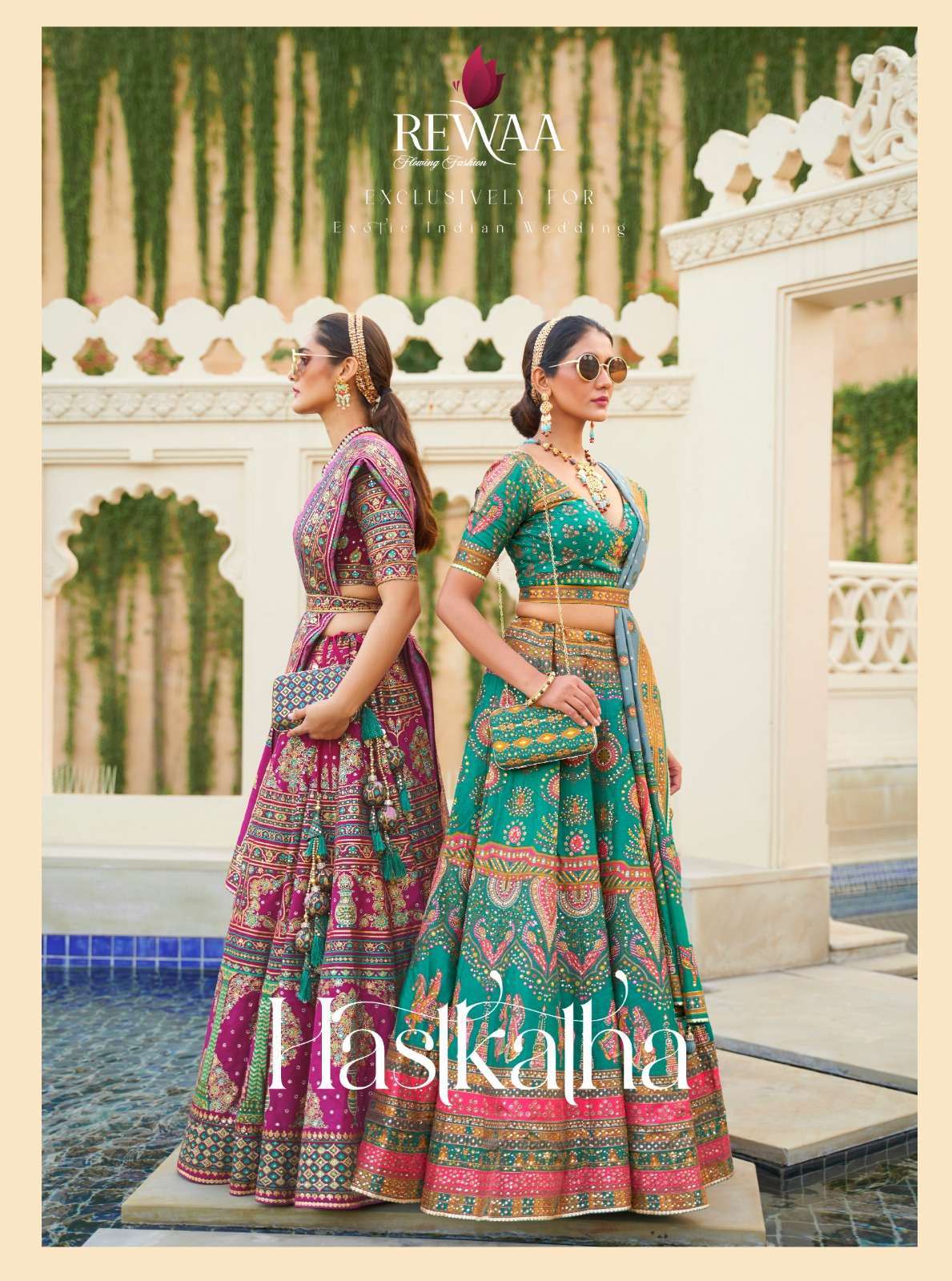 REWAA PRESENTS HASTKATHA DESIGNER WORK READYMADE LEHENGA WITH UNSTITCH BLOUSE AND DUPATTA CATALOG WHOLESALER AND EXPORTER IN SURAT 