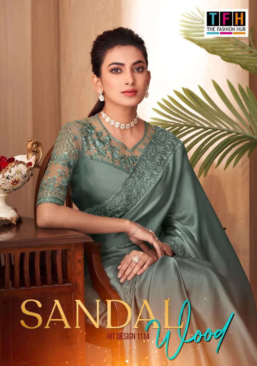 Tfh presents Sandalwood 1114 hit design exclusive designer sarees catalog wholesaler 
