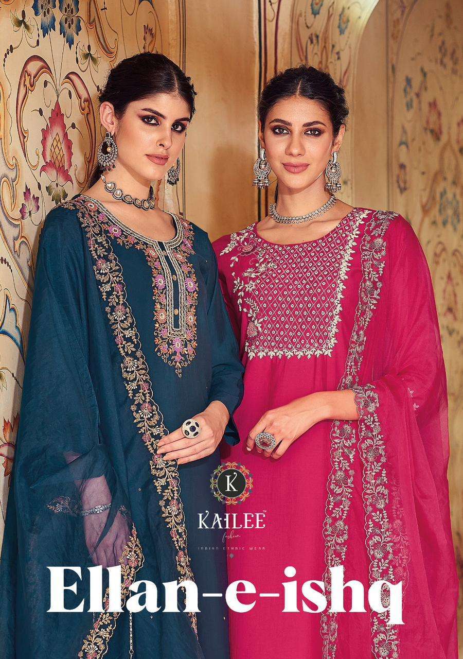KAILEE FASHION PRESENTS ELLAN E ISHQ FANCY FESTIVE WEAR READYMADE SALWAR SUITS CATALOG WHOLESALER AND EXPORTER IN SURAT 