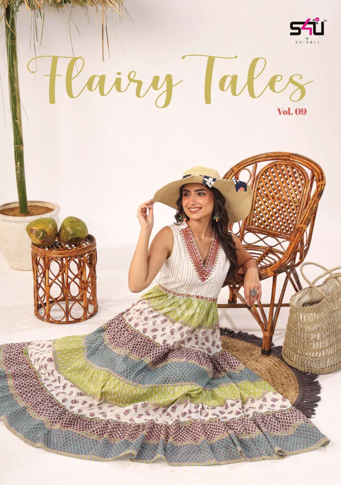  S4U PRESENTS FAIRY TALES VOL-9 STUNNING FLOWY STYLE STITCH LONG GOWN STYLE KURTI CATALOG WHOLESALER AND EXPORTER IN SURAT