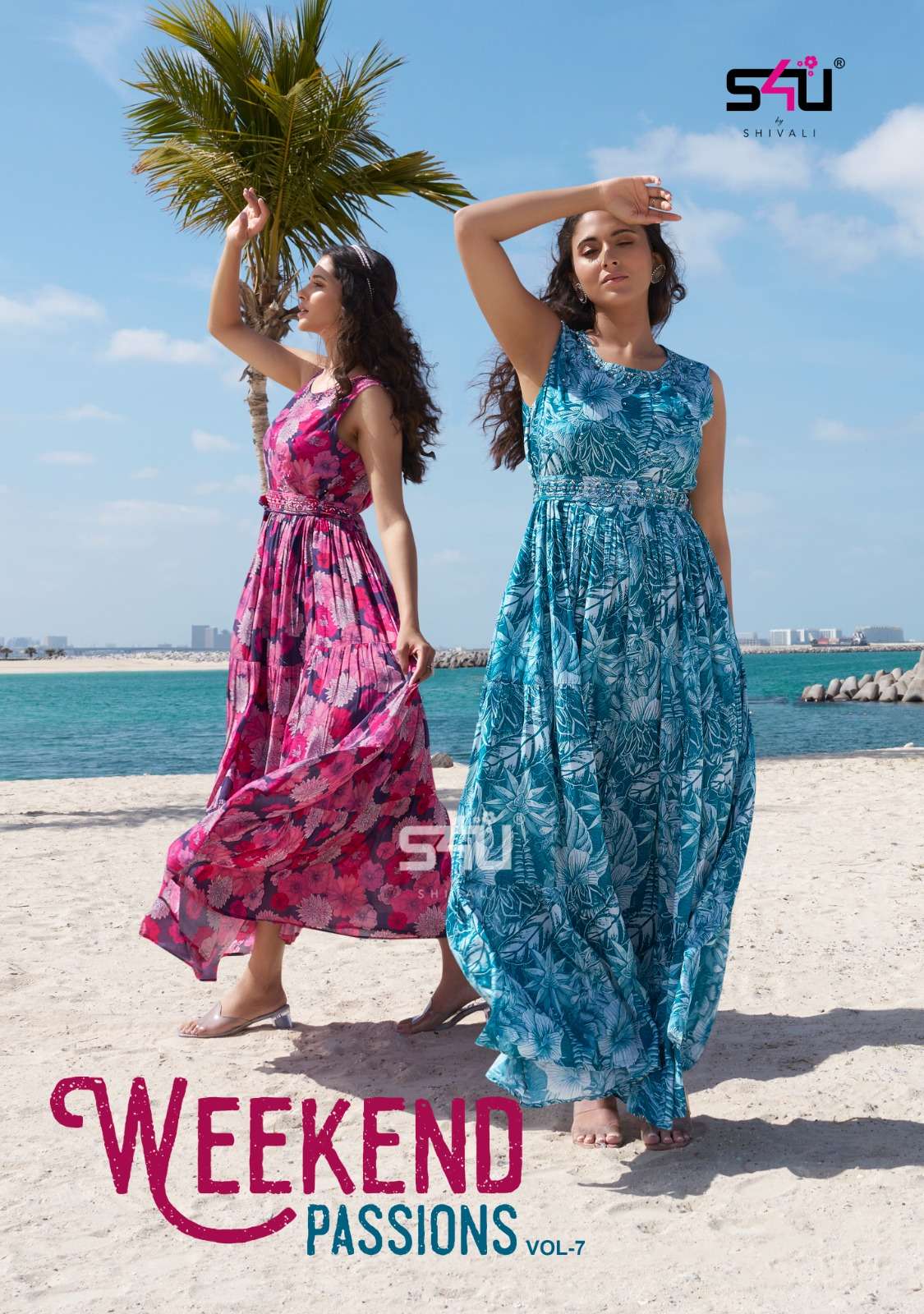 S4U PRESENTS WEEKEND PASSION VOL-7 GORGEOUS LOOK RAYON  GOWN STYLE KURTI CATALOG CATALOG WHOLESALER AND EXPORTER 