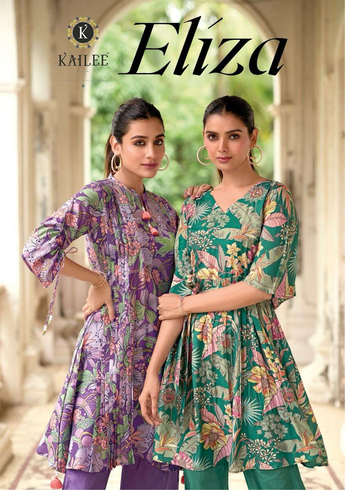 KAILEE FASHION PRESENT ELIZA FANCY CORD SET DIGITAL PRINT FULLSTITCH SHORT KURTI WITH PANT CATALOG WHOLESALER AND EXPORTER IN SURAT