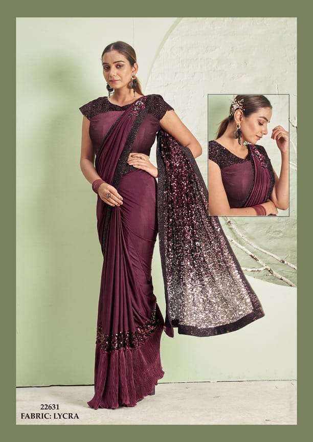 MAHOTSAV MOHMANTHAN 22600 B SERIES SEQUENCE WORK SAREE WITH STITCH BLOUSE CATALOG WHOLESALER AND EXPORTER 