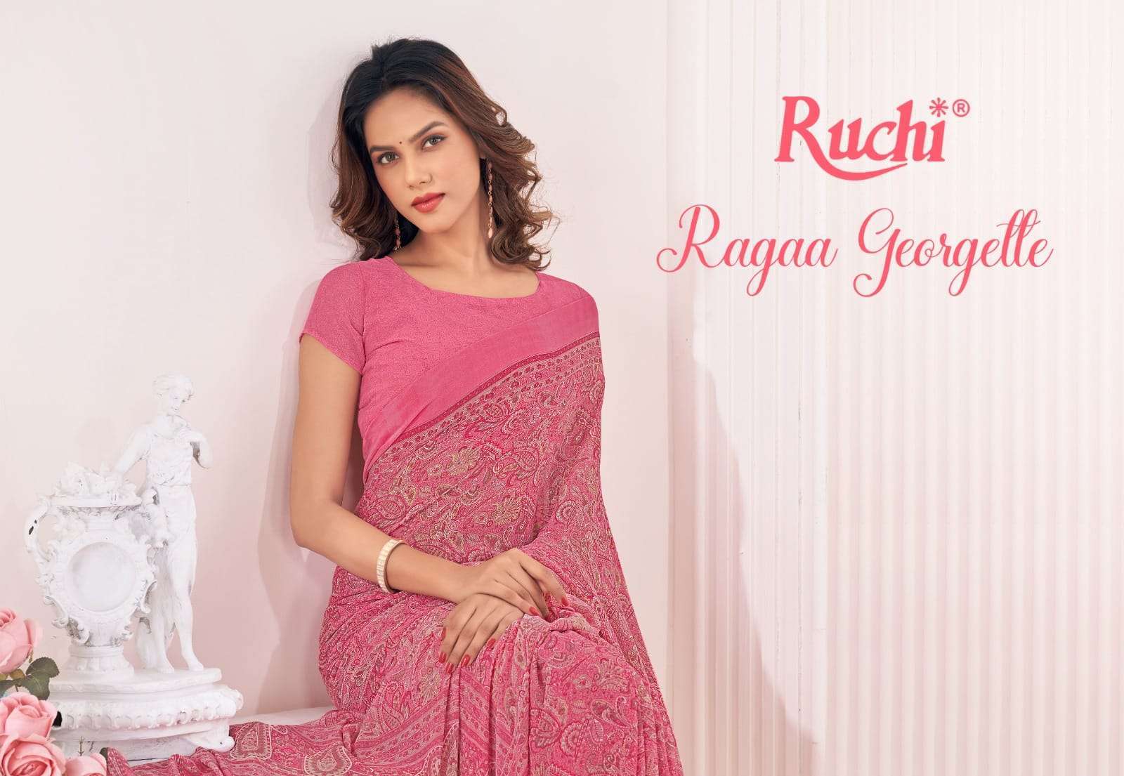 Ruchi sarees presents Ragaa georgette 24801-24803 series printed sarees catalog wholesaler 