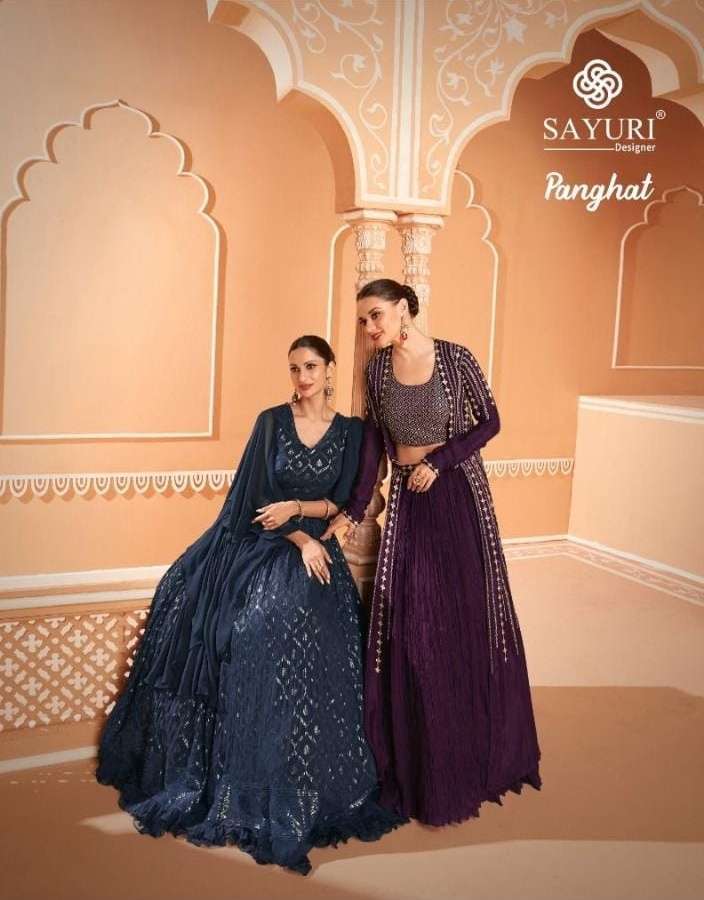 Sayuri presents Panghat chinon silk readymade party wear gown catalog collection 