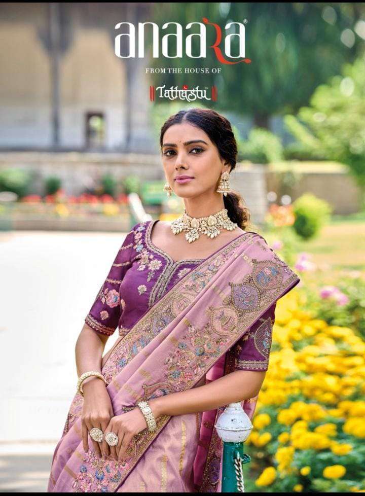 Tathastu presents Anaara 6201 to 6210 series fancy designer bridal Sarees catalog wholesaler 