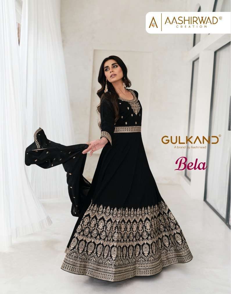 AASHIRWAD CREATION PRESENTS GULKAND BELA PARTY WEAR READYMADE DESIGNER GOWN WITH DUPATTA CATALOG WHOLESALER AND EXPORTER IN SURAT